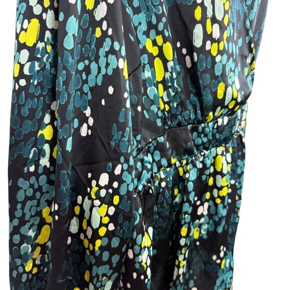 Torrid Satin Surplice Tie Cut Out Back 40260416 Long Sleeve Teal Blouse Top 4X - Picture 3 of 16